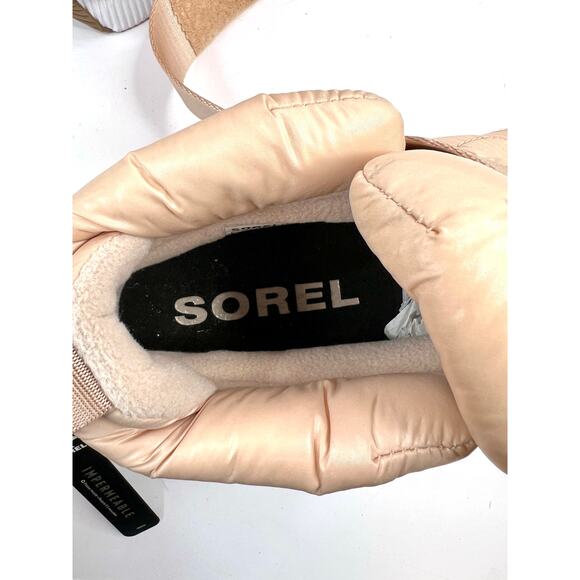 Sorel Size 8.5 Out N About Puffy Boot High Top Sneaker Waterproof Tan Blush NWT - Picture 12 of 13